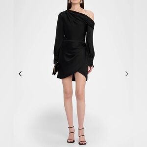Simkhai Cameron One-Shoulder Dress in Black size 4, NWT